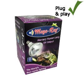 Warmtelamp met UVB kopen voor reptielen? Mega-Ray Basking Lamp D3 UV 160W | 130160 | 4050644602074