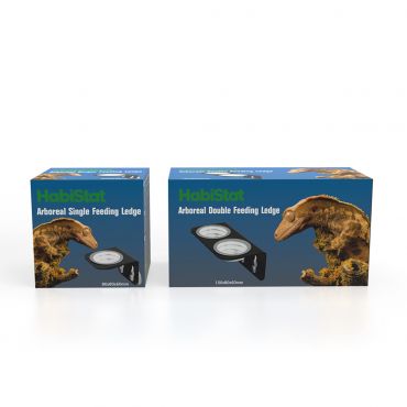 Voerbakje met zuignatpje kopen voor het terrarium? HabiStat Arboreal Double Feeding Ledge | HSFLD | 5027407014749