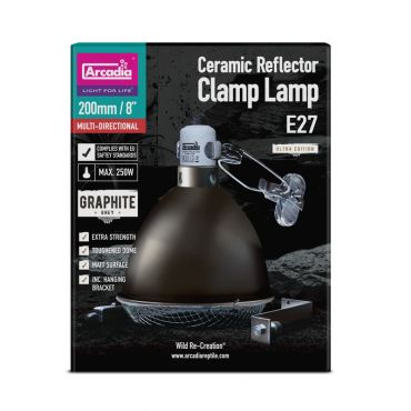 Arcadia Reptile Ceramic reflector clamp lamp Graphite Grey Large kopen? | RARMG160X | 5060127656721