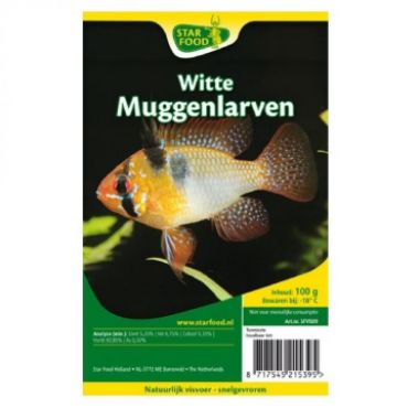Witte muggenlarven, 100g - diepvries